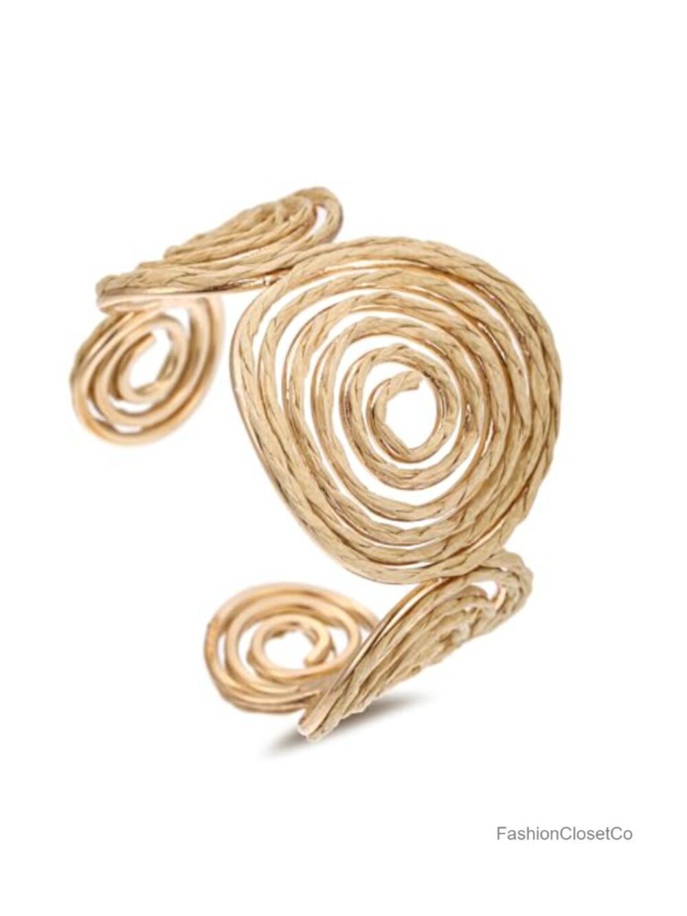 Handmade Raffia Spiral Cuff Bracelet Chunky Bangle Rattan Statement Bracelet